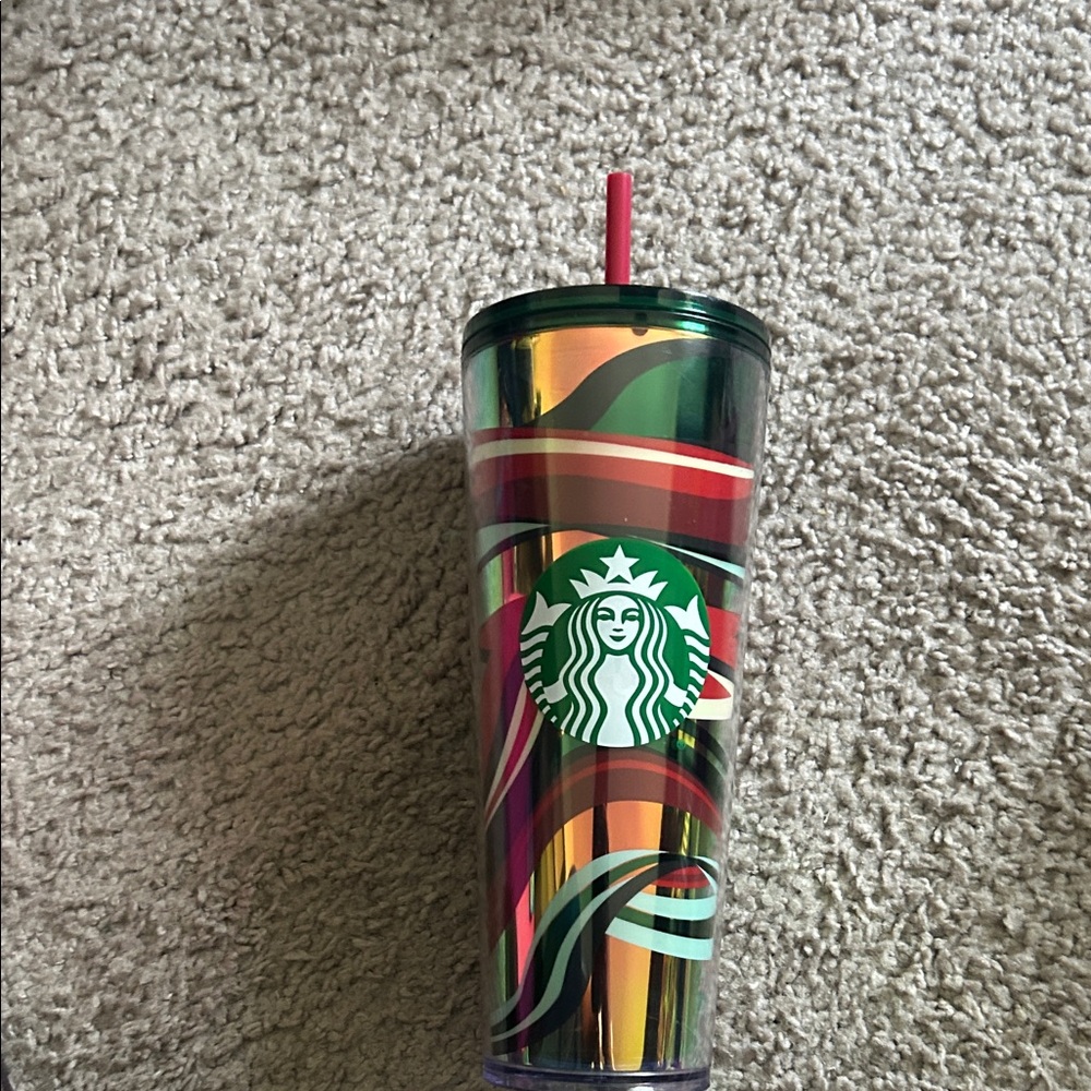 Starbucks Christmas 2021 24oz Holiday Mult. Colored Swirl Tumbler Cold Cup